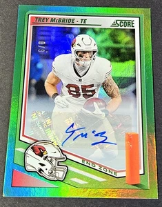 2025 Score Football Green 6/6 End Zone Auto Trey McBride #5 Cardinals - Picture 1 of 2