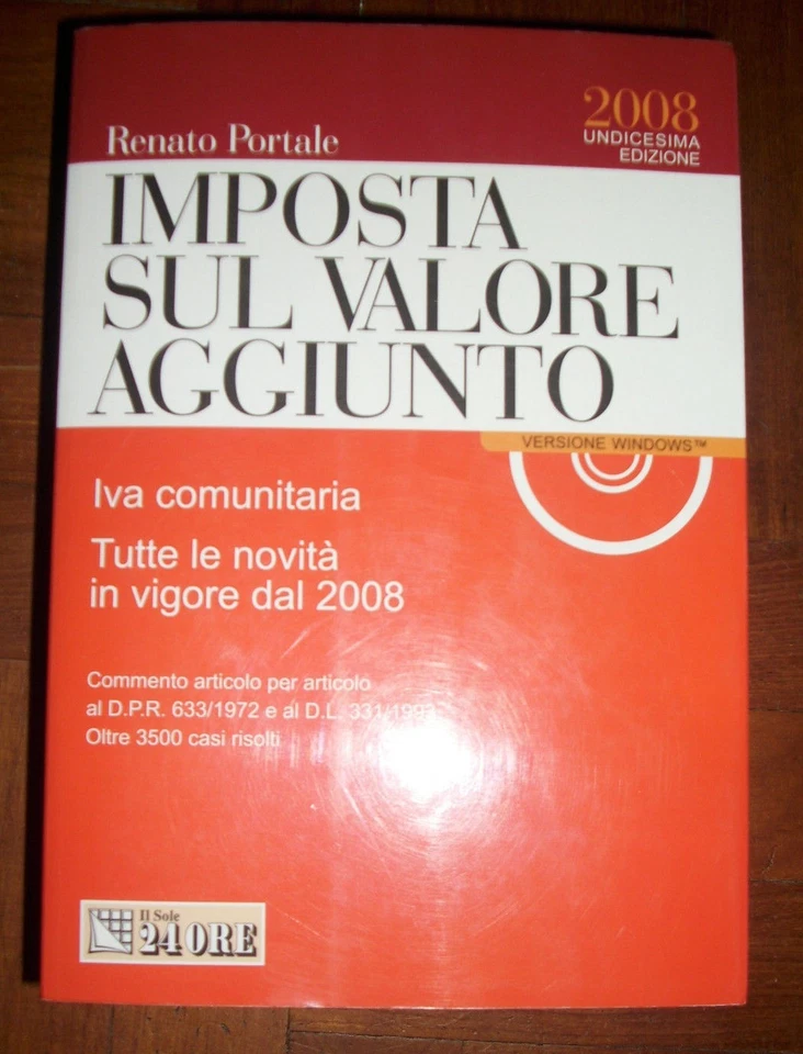 RENATO PORTALE - IMPOSTA SUL VALORE AGGIUNTO 2008 ,CON CD - ROM (PS) - Immagine 1 di 1