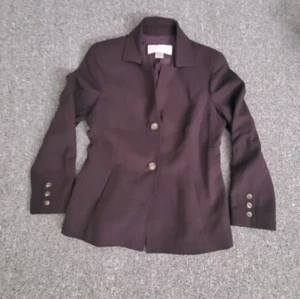 Doncaster Blazer Women Sport Size 10P Coat Wool Spandex Blend Brown Work Career - Picture 1 of 6