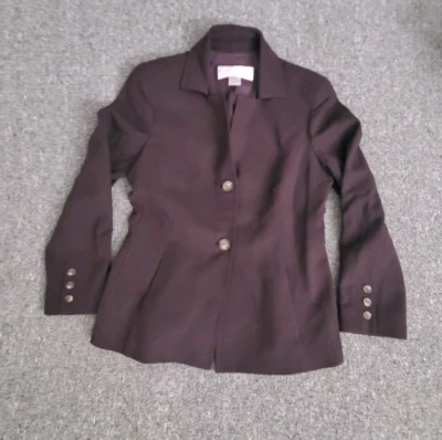 Doncaster Blazer Women Sport Size 10P Coat Wool Spandex Blend Brown Work Career - Image 1 of 4