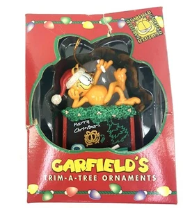 1996 NOS Garfield On Chalkboard Christmas Ornament Paws Trim-A-Tree - Picture 1 of 7