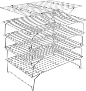 5-Tier Cooling Rack, 15”X10.1" Stainless Steel Stackable Wire Cooling Rack for B - Picture 1 of 12