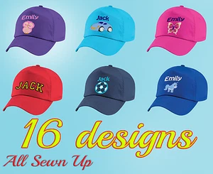 Personalised Cap, Embroidered with name, Sunhat Sun Hat School Summer - Picture 1 of 24