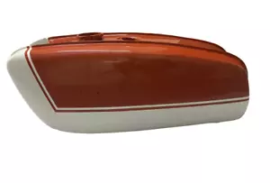 FIT FOR BSA A65 Thunderbolt Lightning Orange White Painted Gas Petrol Tank 1970 - Picture 1 of 6