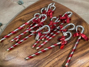 13 Vtg Mercury Glass 6" Peppermint Stick/Candy Cane Ornaments - Picture 1 of 8