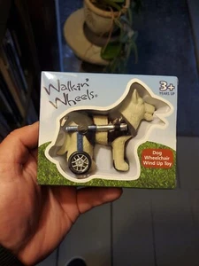 WALKIN' WHEELS WHITE DOG WHEELCHAIR WIND UP TOY NEW IN BOX - Picture 1 of 5