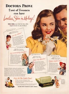 Publicidad impresa Jabón Palmolive 1947 página completa revista grande 10,5"x13,5" - Imagen 1 de 1