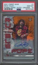 2021 Topps Finest WWE Rumple Pops Orange #1 Mick Foley 6/25 Auto Gem Mint PSA 10