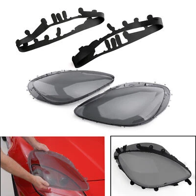 Smoke Headlight Lens Replacement & Black Gaskets Trim For Corvet C6  05-13 FT - Image 1 of 4