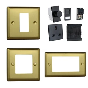 Placas de datos Euro Varilight Urban de latón cepillado e insertos de módulo DataGrid negro - Imagen 1 de 30