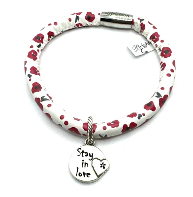 Brazalete Brighton Field of Poppies Flowers Woodstock 8 pulgadas nuevo con etiquetas + encanto Stay In Love Foto 1 de 4