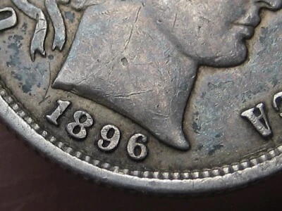 Серебряная монета номиналом 10 центов 1896 S с изображением Барбера — Сан-Франциско, XF детализация, полная СВОБОДА - Изображение 1 из 4