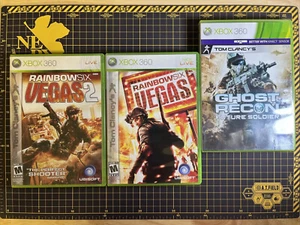 Lot 3 Xbox 360 Tom Clancys Rainbow Six Vegas 1 & 2 US Ghost Recon Asia Complete - Picture 1 of 6