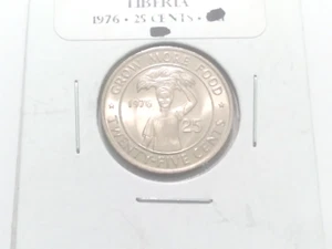 World Coin, Liberia, 25 Cents, 1976, Almost Uncirculated Condition - Picture 1 of 4