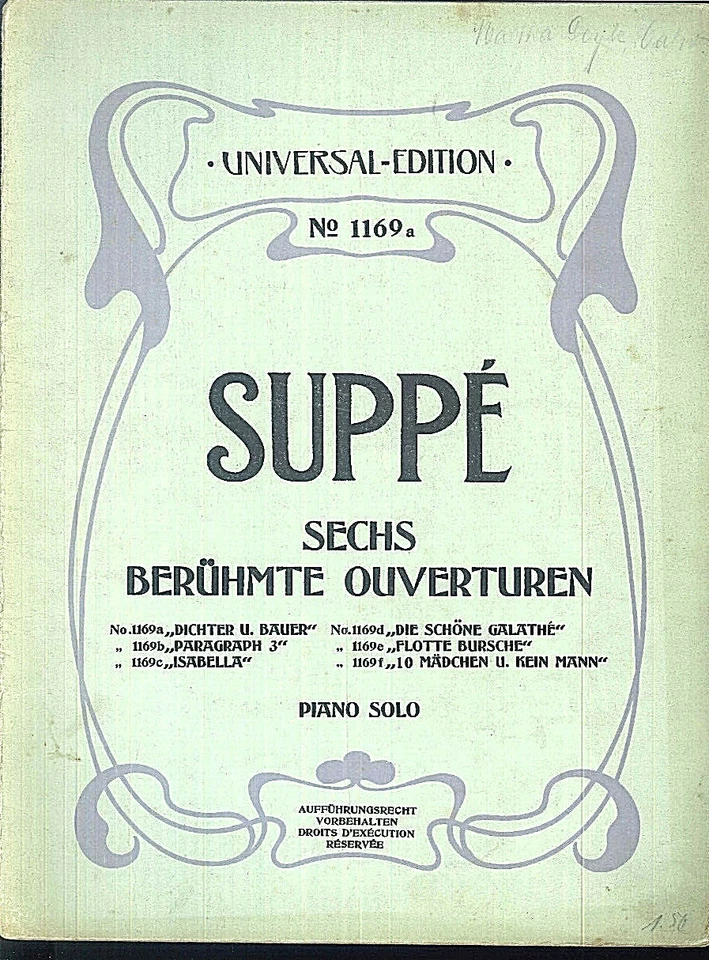 Suppe : Ouverture " Dichter und Bauer " piano solo - Bild 1 von 1
