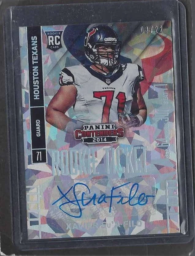 XAVIER SU'A-FILO 2014 CONTENDERS ROOKIE TICKET CRACKED ICE AUTO RC #D 3/22 - Image 1 of 1