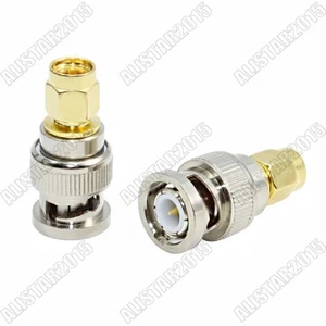 5x Adaptador de enchufe SMA macho a BNC macho conector coaxial RF recto radio de barril - Imagen 1 de 4