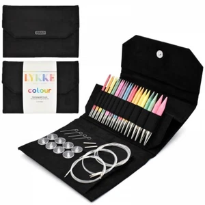 Juego de agujas Lykke Color Black gamuza vegana agujas de punto redondas intercambiables - 13 cm - Imagen 1 de 1