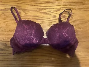 NWT Victoria’s Secret Very Sexy Push-Up Bra 32B Wine Floral Lace #8 - Picture 1 of 3