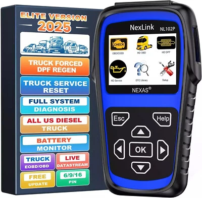 NEXAS NL102P Diesel Heavy Duty Truck Car Diagnostic Scanner DPF Regen Oil Reset - Image 1 of 4
