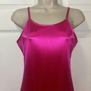 NWT GB Girls Jumpsuit Fuschia Hot Pink Shiny Satin Sz L 12 14 Sleeveless - Picture 1 of 9