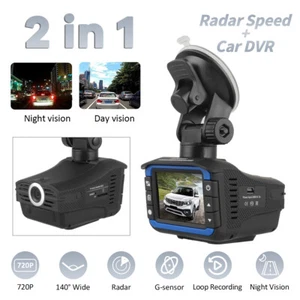 2IN1 Anti Radar Laser Police Detector Speed Car Recorder Dash Camera Night US - Picture 1 of 12