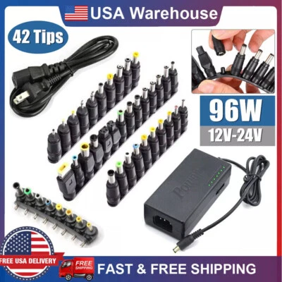 96W Universal Laptop Power Supply Charger Adapter w/ 42 Tips Notebook Charger - Image 1 of 4