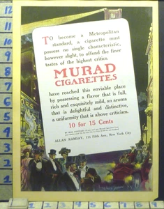 1905 MURAD CIGARETTE TOBACCO TIME LONG ACRE SQUARE NEW YORK CITY ART AD [BJ95]
