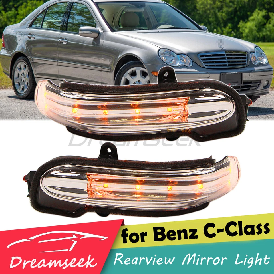 LED Side Rearview Mirror Turn Light for Mercedes-Benz C-Class W203 2001-07 Clear - Image 1 of 4