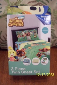 New Horizons Animal Crossing 3 Piece Twin Sheet Set - New in Package - Picture 1 of 1