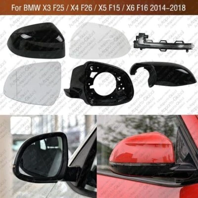 Para BMW X5 F15 X6 F16 2014 ~ 2018 Espejo lateral Marco Cubierta inferior Señal Lámpara Lente Foto 1 de 4