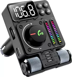 Wireless Bluetooth 5.3 FM Transmitter Radio Adapter USB Ports Car Fast Charger - Picture 1 of 13