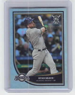 2018 Topps Big League Ryan Braun #82 Silver Holo Foil Jersey # 008/100 Brewers  - Image 1 of 2