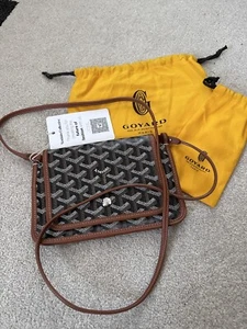 GOYARD PLUMET Crossbody Shoulder Bag Pochette Purse PVC Noir Excellent Condition - Picture 1 of 13