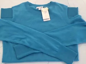 MINNIE ROSE MAGLIONE DONNA CASHMERE SPALLE FREDDE TURCHESE TAGLIA MEDIA NUOVO CON ETICHETTE - Foto 1 di 9