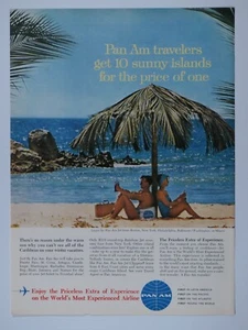 Pan AM Vintage 1962 Vintage 10 Sunny Days Original Print Ad 8.5 x 11" - Picture 1 of 5