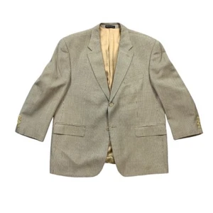 Ralph by Ralph Lauren Blazer Mens 44 Cream Black Silk 2 Button Suit Jacket - Picture 1 of 12