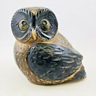 Otagiri Owl Figurine 1960  MCM Pottery Stoneware Japan Big Eyes OMC Foil Sticker