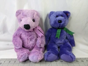 Ty Beanie Buddies lila Bär Plüsch Set 1999 2000 Stofftier Spielzeug - Bild 1 von 16