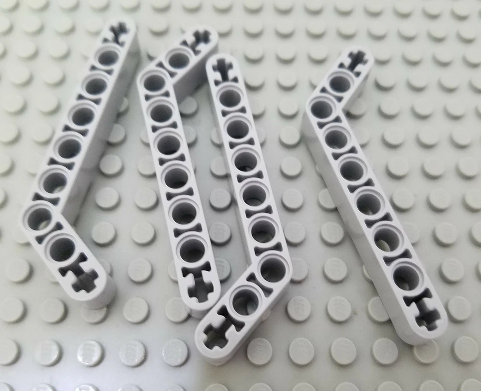 New LEGO Lot of 4 Light Bluish Gray 1x9 Technic Mindstorms Thick Bent Liftarms - Image 1 of 1