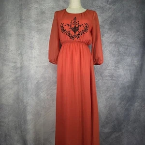 Anthropologie Kleid Damen klein orange bestickt Piplette Alice Ritter Boho - Bild 1 von 20