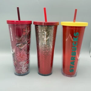 Starbucks Venti 24oz. Vasos deletreados, lentejuelas brillantes, bosque encantado X 3 - Imagen 1 de 10