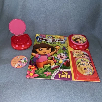 VTG Dora The Explorer Music Player Storybook Miniature CD 5 Disc Player Book EUC - Image 1 of 4
