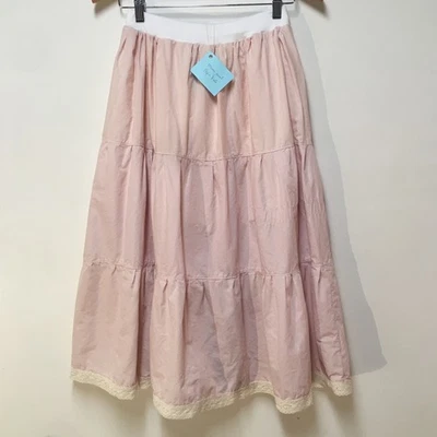 Skirt Girl XL 14/16 Maxi Pink Ruffle Tier Crochet Lace Cotton Mom and Pop's Kids - Image 1 of 4