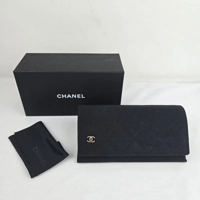 Chanel Black Quilted Soft Sunglasses Case With Box Genuine Excellent Condition - image 1 of 4