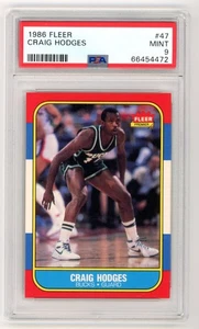 Craig Hodges Rookie RC 1986-87 Fleer Baloncesto #47 PSA 9 Milwaukee Bucks - Imagen 1 de 2