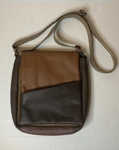 Borsa messenger a tracolla SORUKA Tom multicolore in pelle marrone 11x10" - Foto 1 di 8