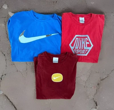 Vtg Nike T Shirts Lot 3 Red Long Sleeve Mens Large 90s Grey Tag XL 2XL - Image 1 of 4