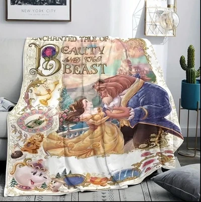 New Disney Beauty & The Beast Timeless Plush Flannel Throw Blanket - Image 1 of 4