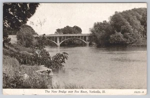 Yorkville Illinois Bridge Over the Fox River - Posted - Circa 1939/1940 - Picture 1 of 2